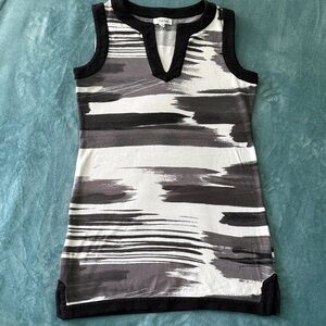 Calvin Klein Black and Gray Short Dress